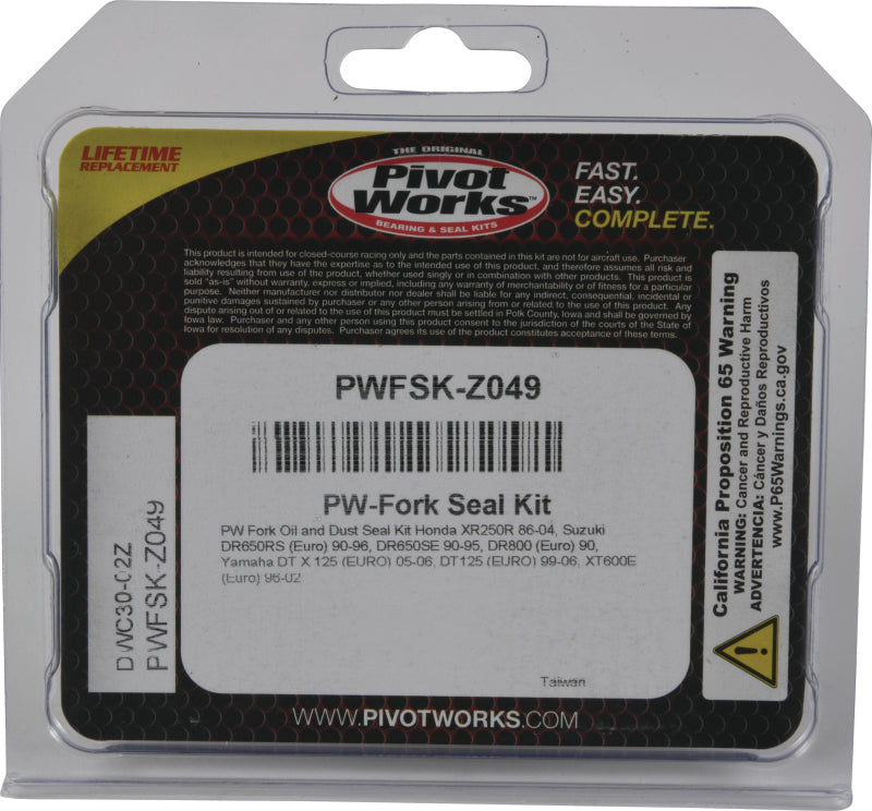 Pivot Works 86-04 Honda XR250R Fork Oil & Dust Seal Kit