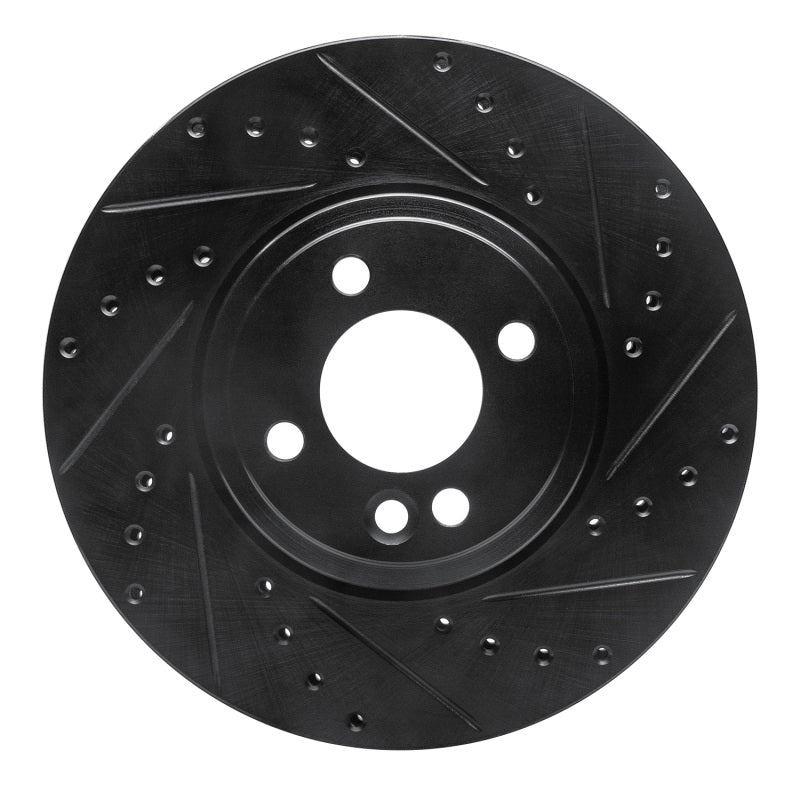 R1 02-06 Mini Cooper (Excl Clubman) Front Right Drilled & Slotted Black Brake Rotor