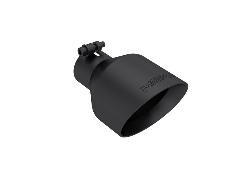 MBRP Black-Coated Tip 2.5in ID, 5in OD Out, 8in Length, Angle Cut, Dual Wall