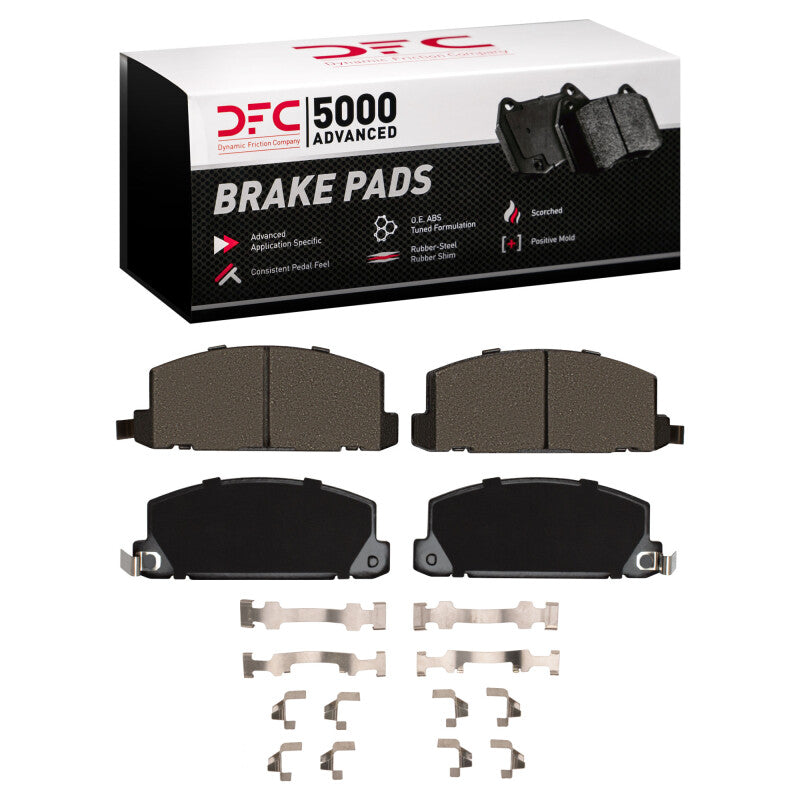 DFC 84-87 Isuzu Trooper Front 5000 Advanced Semi Metallic Brake Pads and Hardware Kit