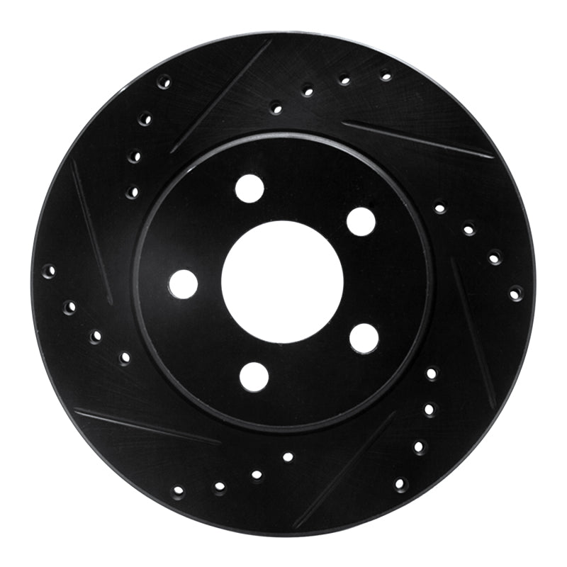 R1 86-90 Chrysler Town & Country Front Left Drilled & Slotted Black Brake Rotor