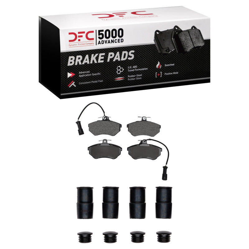DFC 83-91 Audi 100 Quattro Front 5000 Advanced Semi Metallic Brake Pads and Hardware Kit
