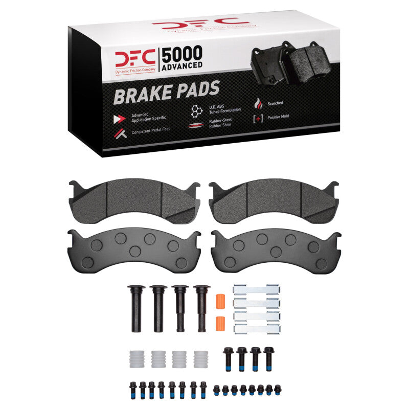 DFC 98-25 Beaver Motorcoach Monterey Rear/Front 5000 Adv Semi Metallic Brake Pads & Hardware Kit