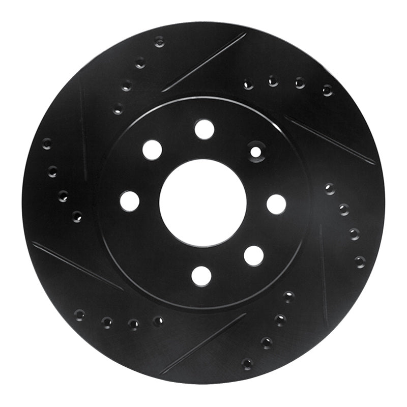 R1 00-02 Daewoo Nubira Front Left Drilled & Slotted Black Brake Rotor