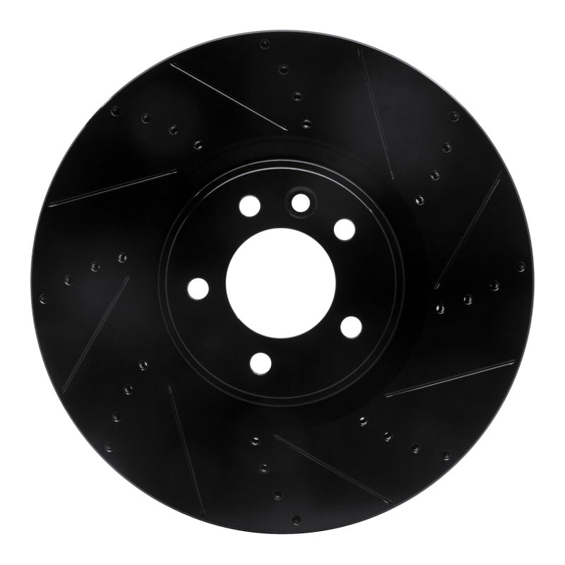 R1 2010-2017 Land Rover Range Rover Sport Front Right Drilled & Slotted Black Brake Rotor