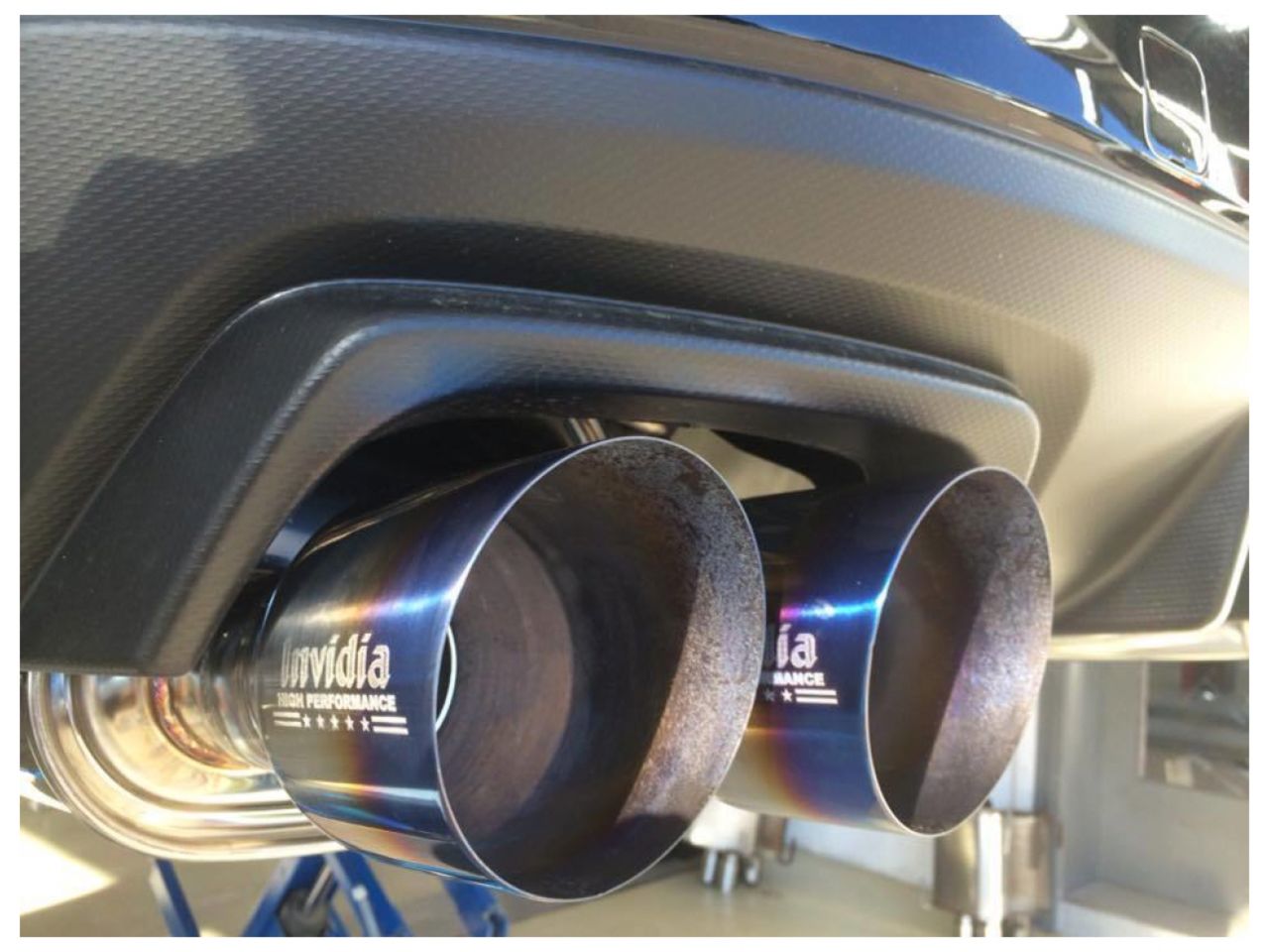 Invidia 15+ Subaru STI 4Dr Q300 Single Layer Titanium Burnt Quad Tip Cat-Back Exhaust