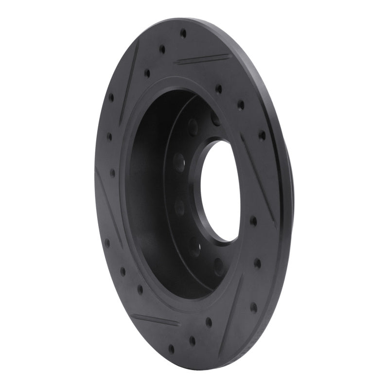 R1 03-08 Hyundai Tiburon Rear Right Drilled & Slotted Black Brake Rotor