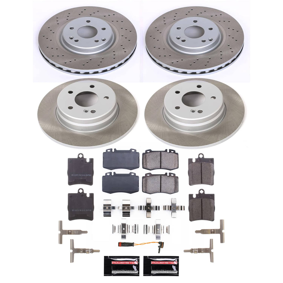 Power Stop 05-06 Mercedes-Benz SLK350 Front and Rear Semi-Coated Rotor Kit