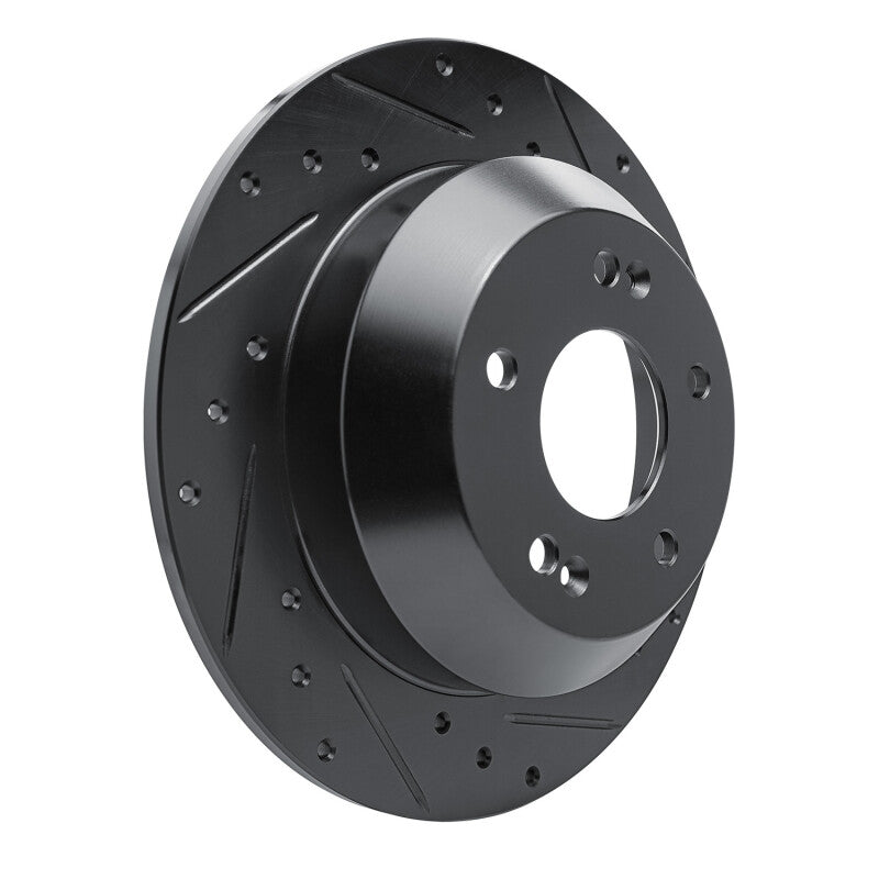 R1 15-20 Kia Sorento Rear Right Drilled & Slotted Black Brake Rotor