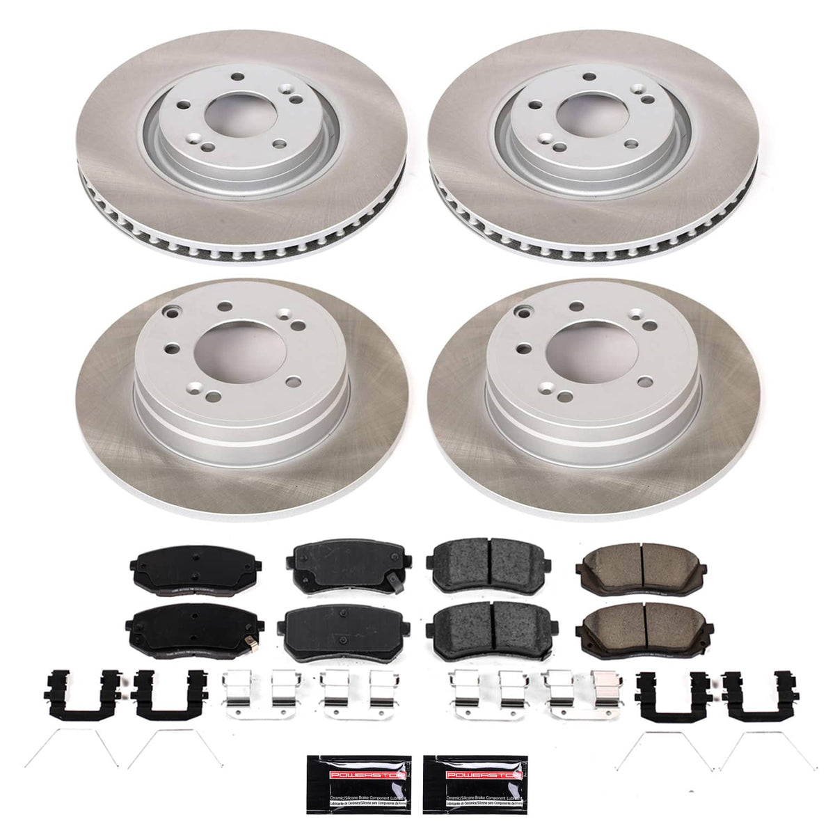 Power Stop 16-18 Hyundai Sonata Front and Rear Semi-Coated Rotor Kit