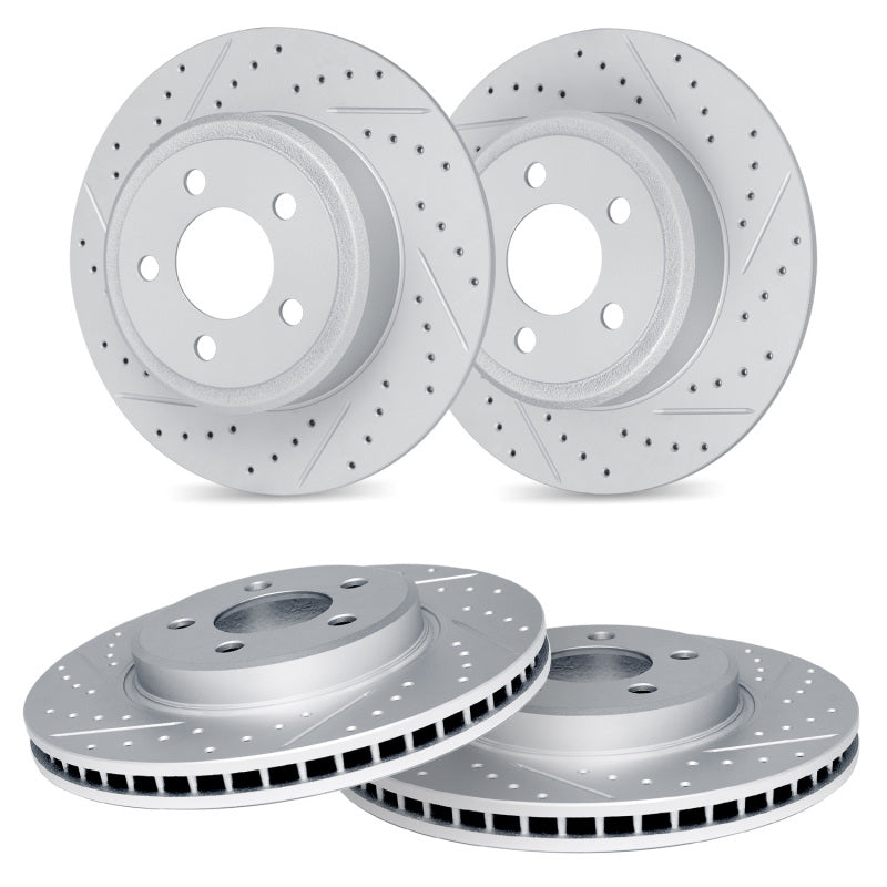 R1 03-07 Honda Accord Front & Rear Drilled & Slotted Carbon Coated Brake Rotor Set