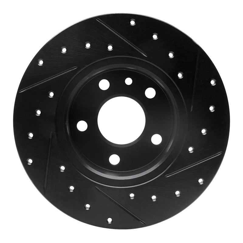 R1 91-95 Alfa Romeo 164 Rear Left Drilled & Slotted Black Brake Rotor