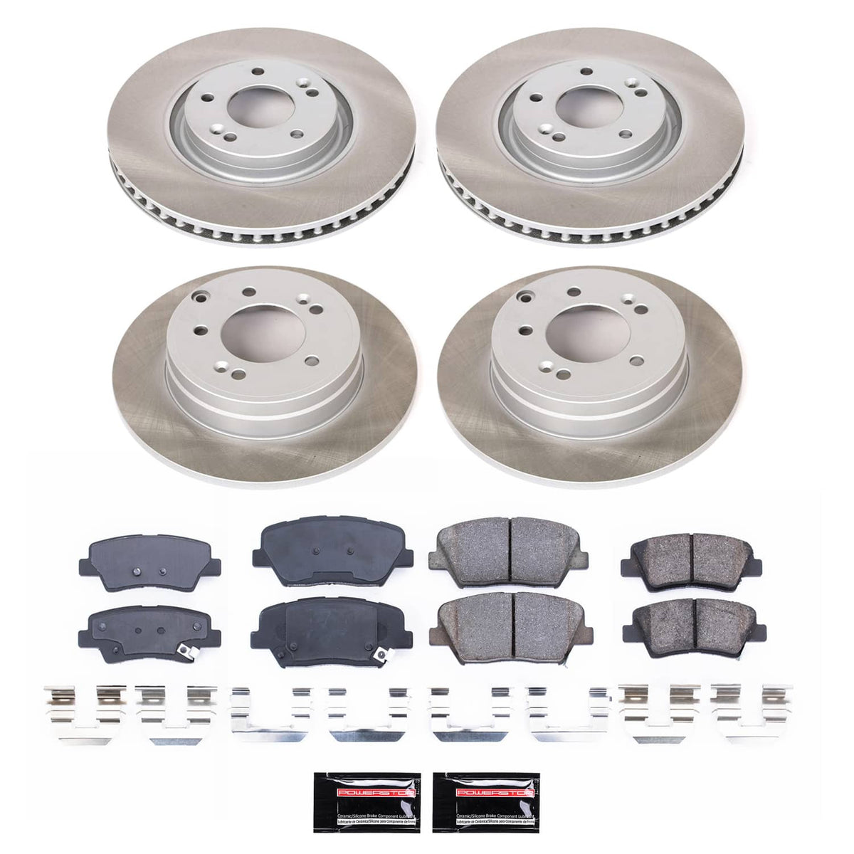Power Stop 12-17 Hyundai Azera Front and Rear Semi-Coated Rotor Kit