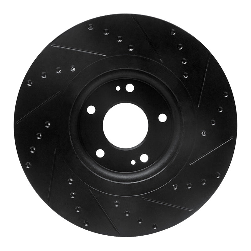 R1 15-21 Kia Sedona Front Left Drilled & Slotted Black Brake Rotor