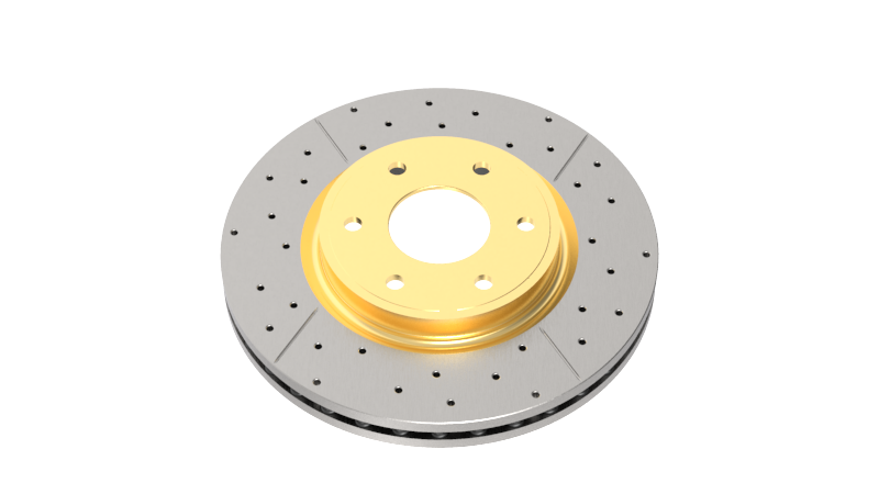 DBA 94-01 Nissan Silvia S14/S15 Front Drilled & Slotted Street Series Rotor w/Gold Hat
