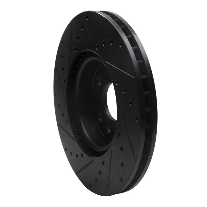 R1 07-18 Land Rover Range Rover Evoque Front Right Drilled & Slotted Black Brake Rotor