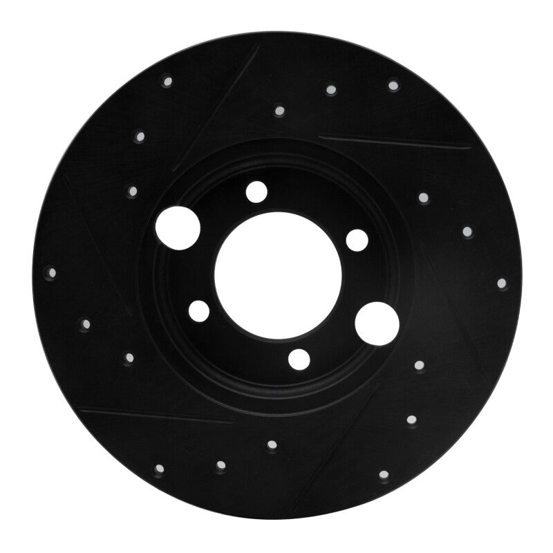 R1 83-93 Jaguar XJRS Rear Right Drilled & Slotted Black Brake Rotor