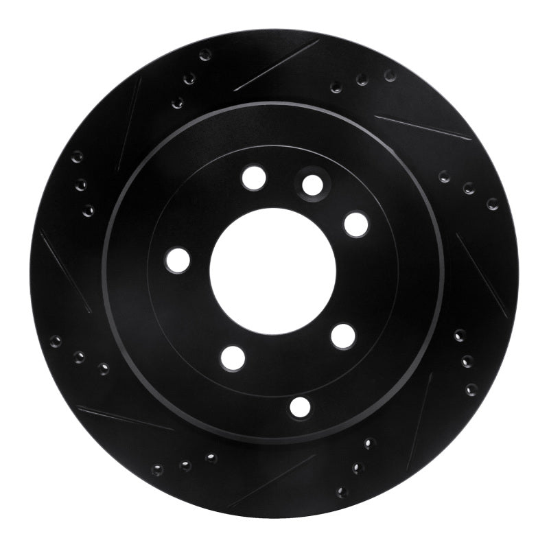 R1 05-07 Land Rover LR3 Rear Left Drilled & Slotted Black Brake Rotor