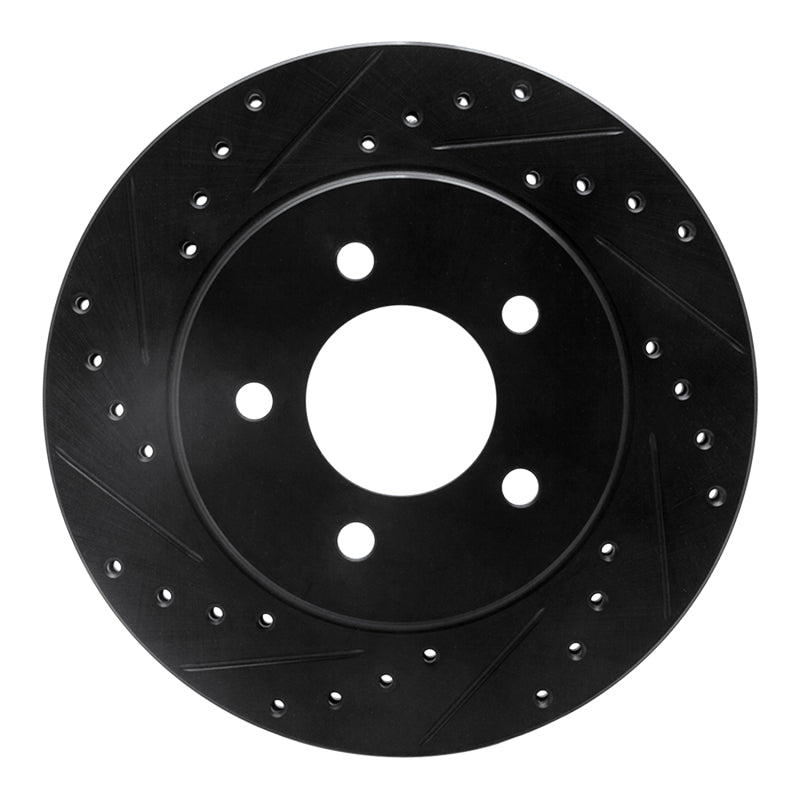R1 91-02 Chrysler Grand Voyager Front Left Drilled & Slotted Black Brake Rotor
