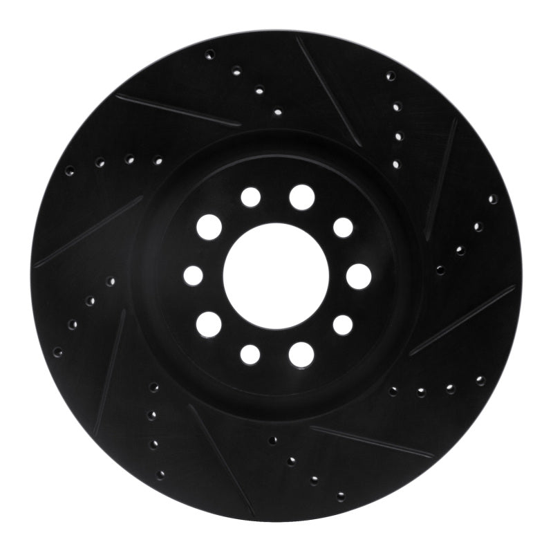 R1 14-25 Alfa Romeo Tonale Front Right Drilled & Slotted Black Brake Rotor