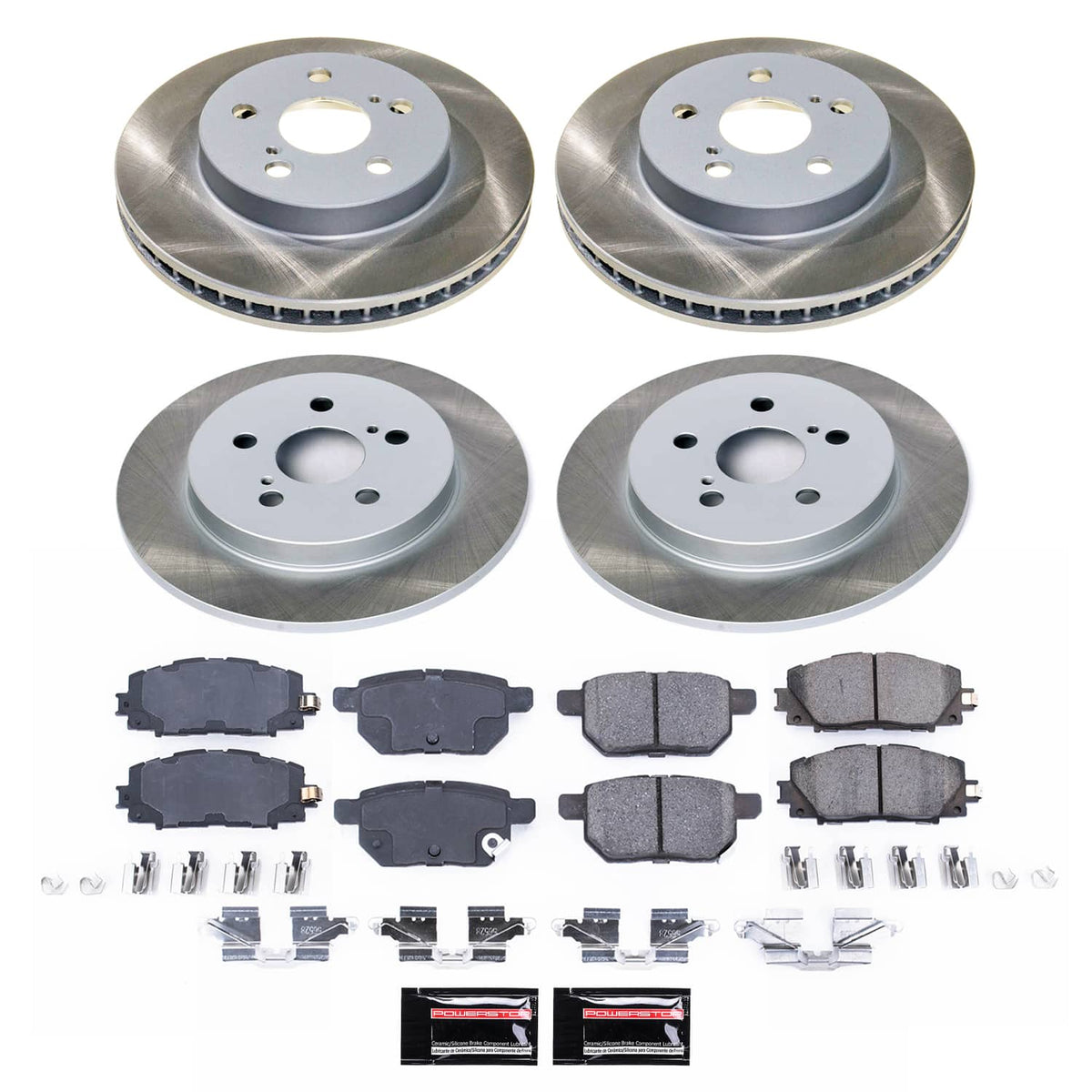 Power Stop 19-22 Toyota Prius AWD-e Front and Rear Semi-Coated Rotor Kit