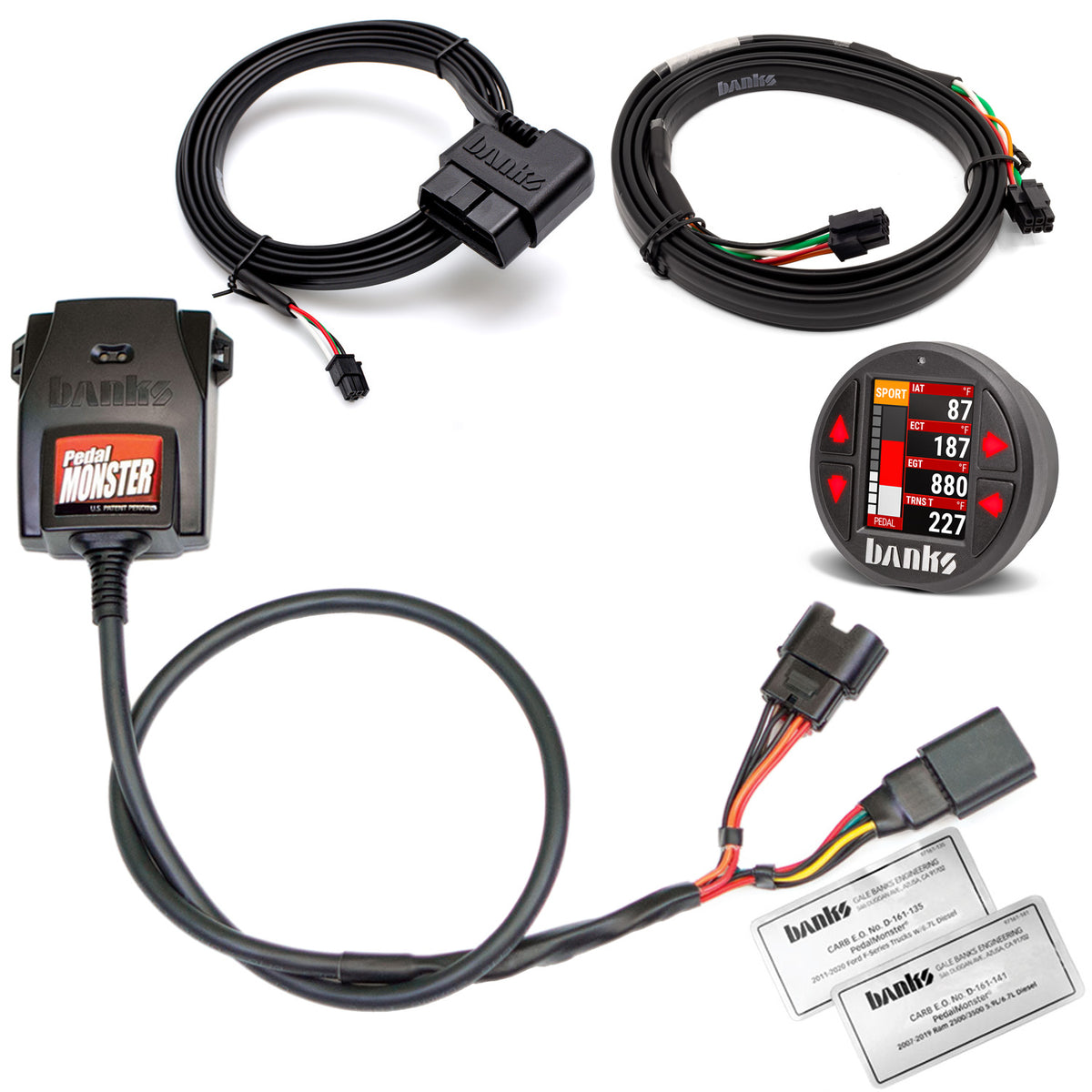 Banks Power Pedal Monster Kit Molex MX64 6 Way With iDash Data Pro 07-19 RAM and 11-20 FORD 6.7L