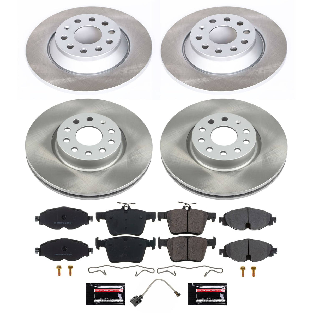 Power Stop 16-21 Audi TT Quattro Front and Rear Semi-Coated Rotor Kit
