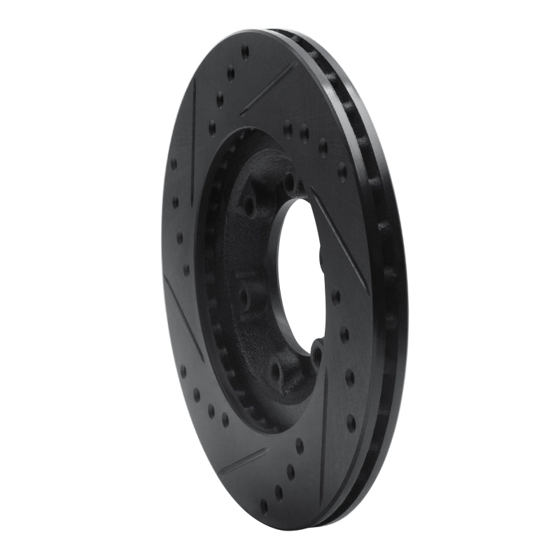 R1 84-87 Isuzu Pickup Front Right Drilled & Slotted Black Brake Rotor