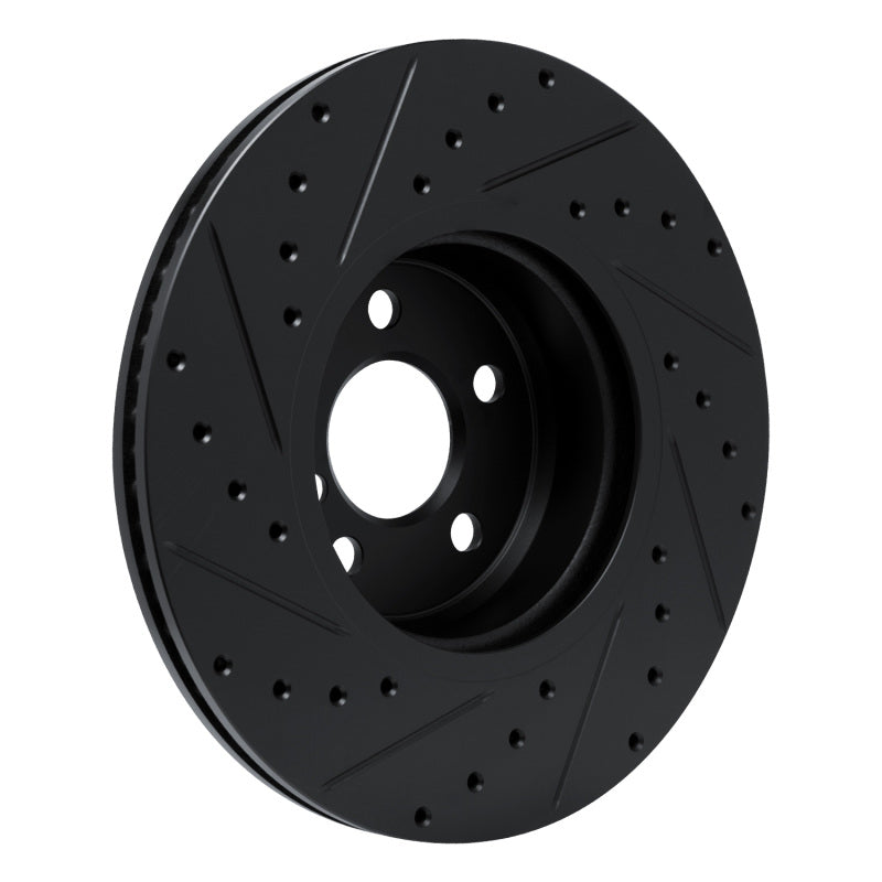 R1 18-25 BMW 430I xDrive Gran Coupe Front Left Drilled & Slotted Black Brake Rotor