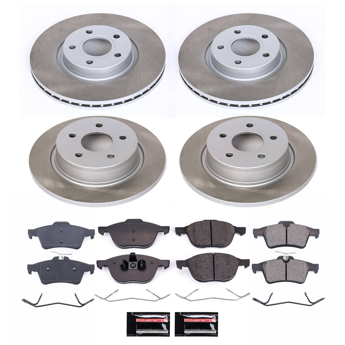 Power Stop 13-17 Ford C-Max Front and Rear Semi-Coated Rotor Kit