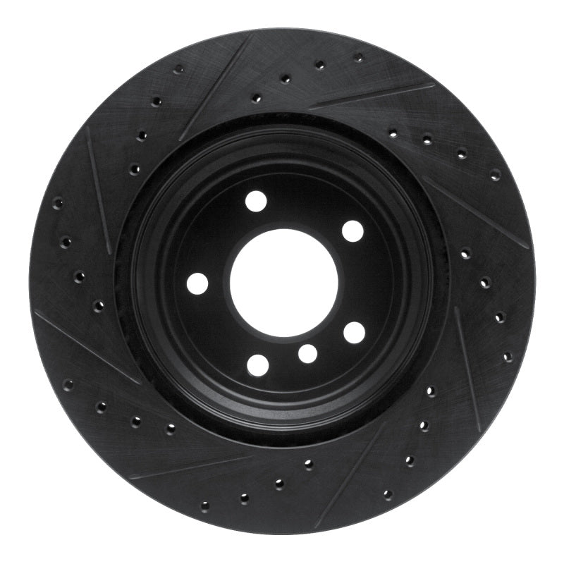 R1 08-13 BMW 135IS Rear Right Drilled & Slotted Black Brake Rotor