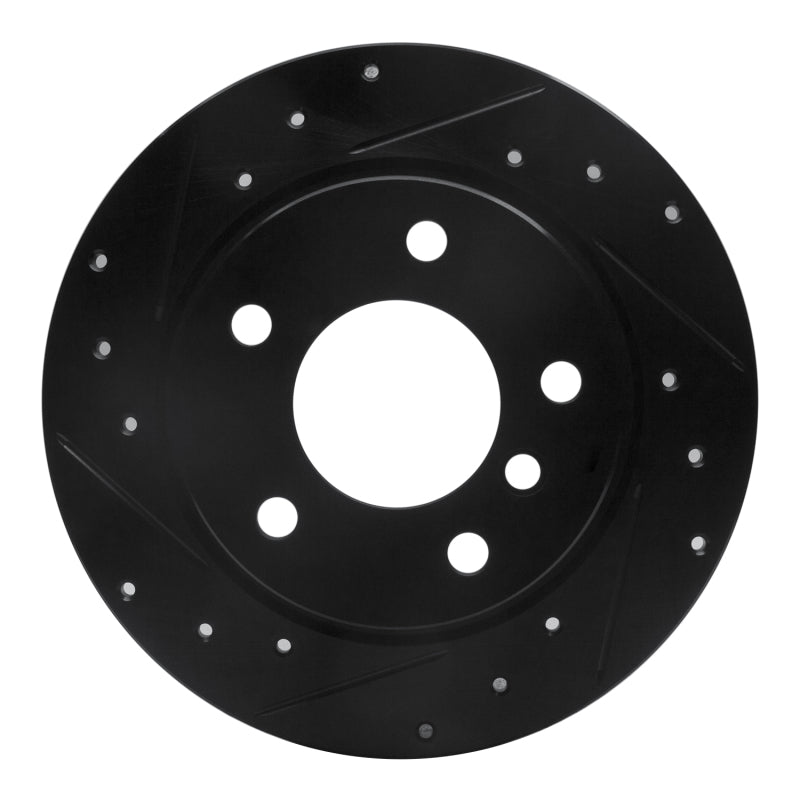 R1 91-99 BMW 325IS Rear Left Drilled & Slotted Black Brake Rotor