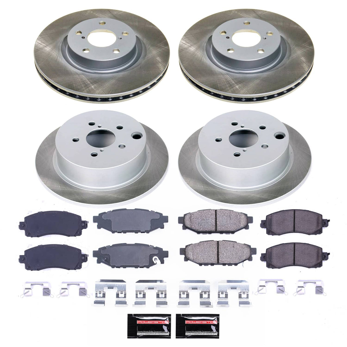 Power Stop 17-22 Subaru Impreza Front and Rear Semi-Coated Rotor Kit