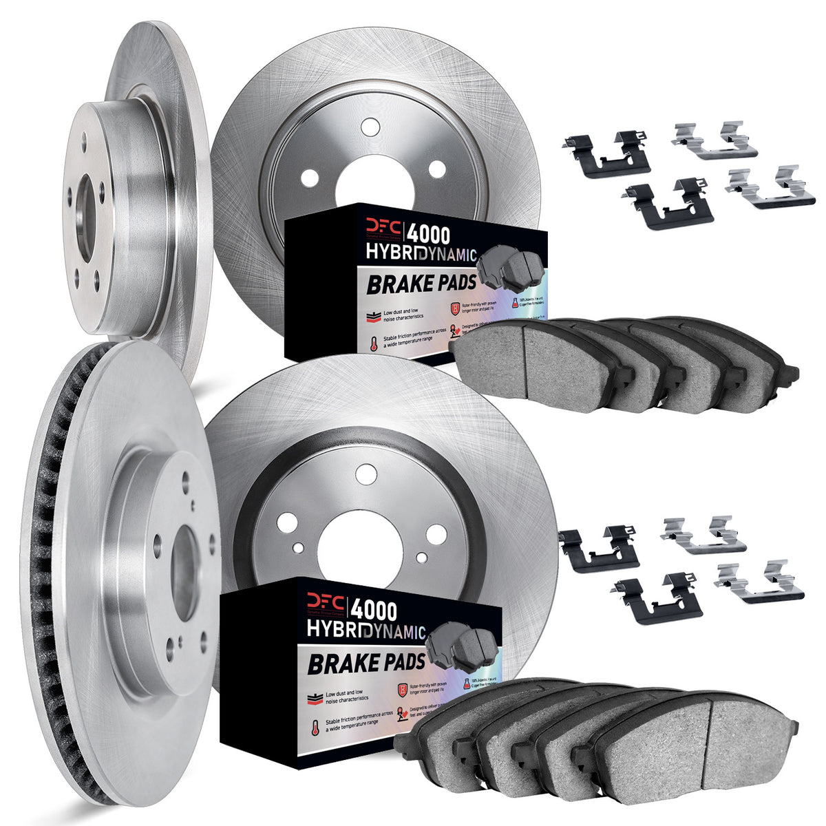 DFC 13-24 Mitsubishi RVR Front & Rear Rotors w/4000 HybriDynamic Brake Pads w/Hardware