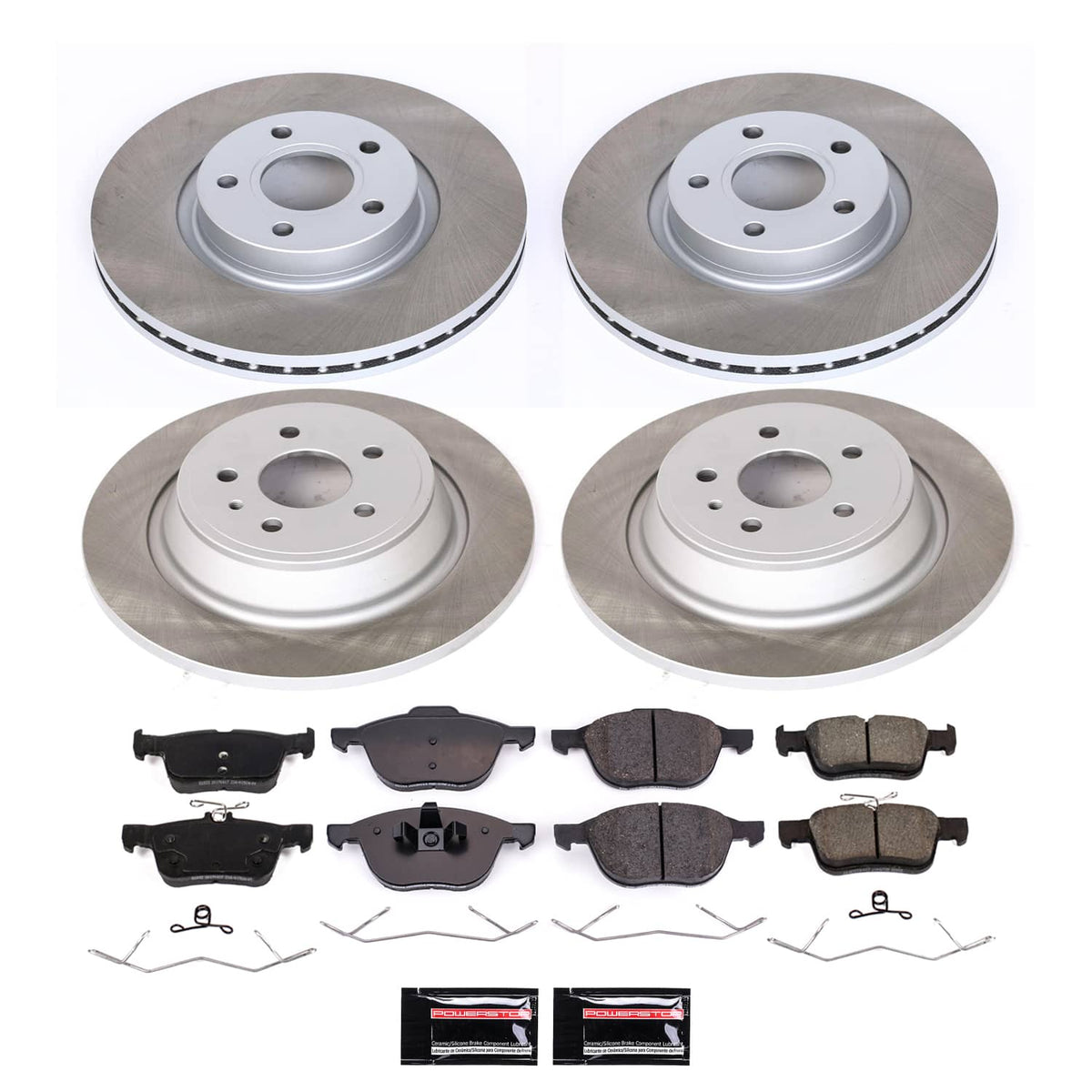 Power Stop 17-19 Ford Escape Front and Rear Semi-Coated Rotor Kit