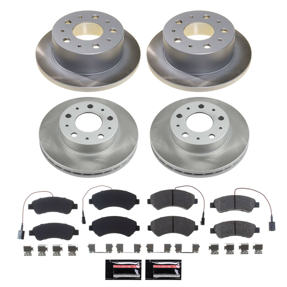 Power Stop 14-21 Ram ProMaster 1500 Front and Rear Semi-Coated Rotor Kit