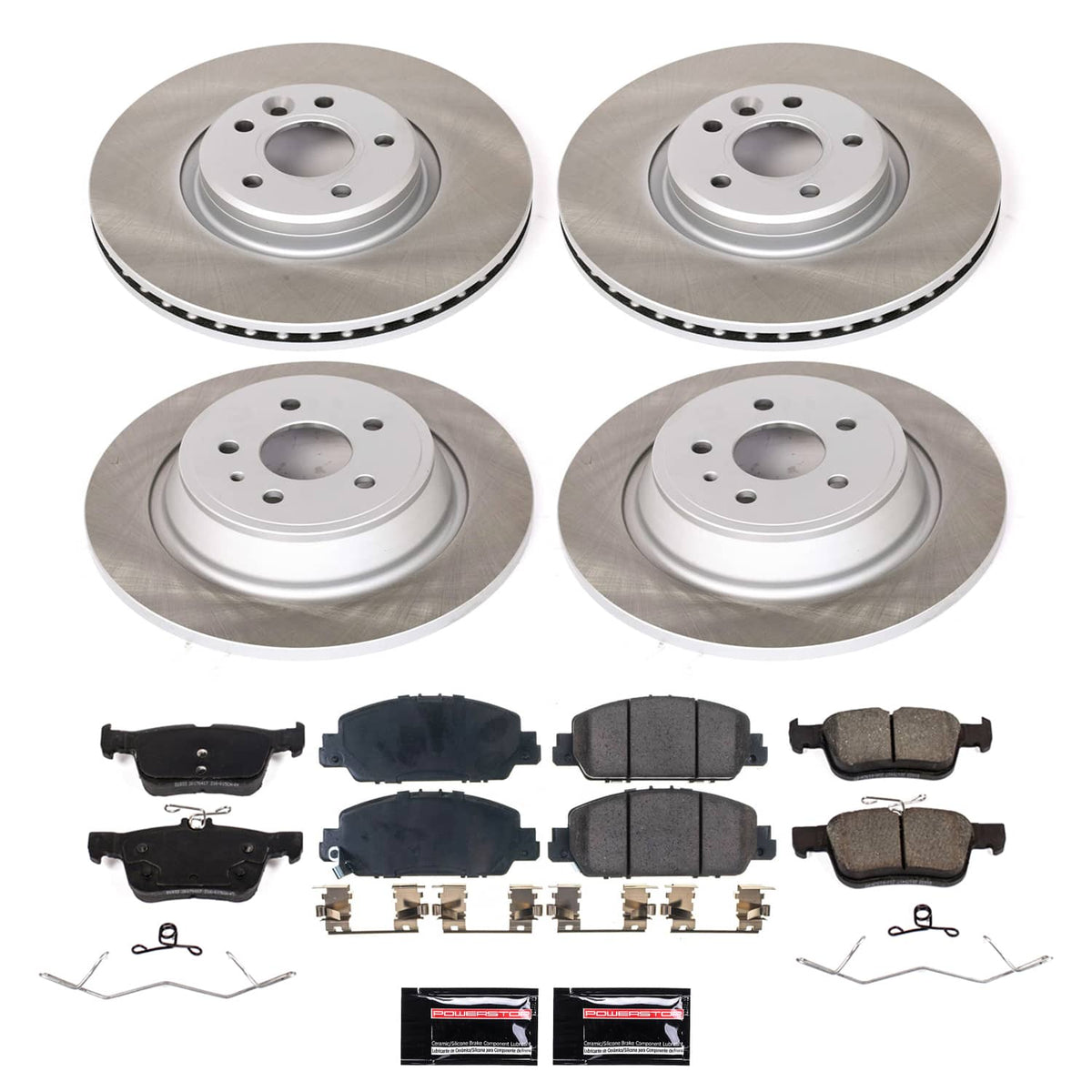 Power Stop 2017 Ford Escape Front and Rear Semi-Coated Rotor Kit