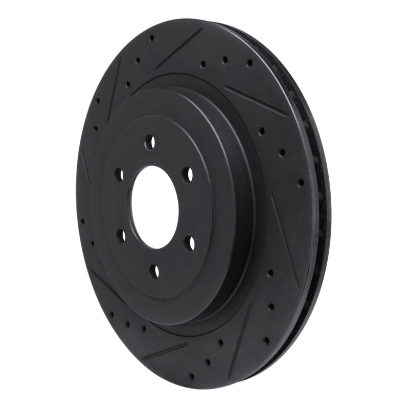 R1 92-02 Dodge Viper Rear Left Drilled & Slotted Black Brake Rotor
