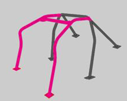 Cusco Roll Cage Chromoly 5-Psgr 6-PT Around Dash Honda Fit GE8 (No Sunroof) (S/O No Cancel) BLUE