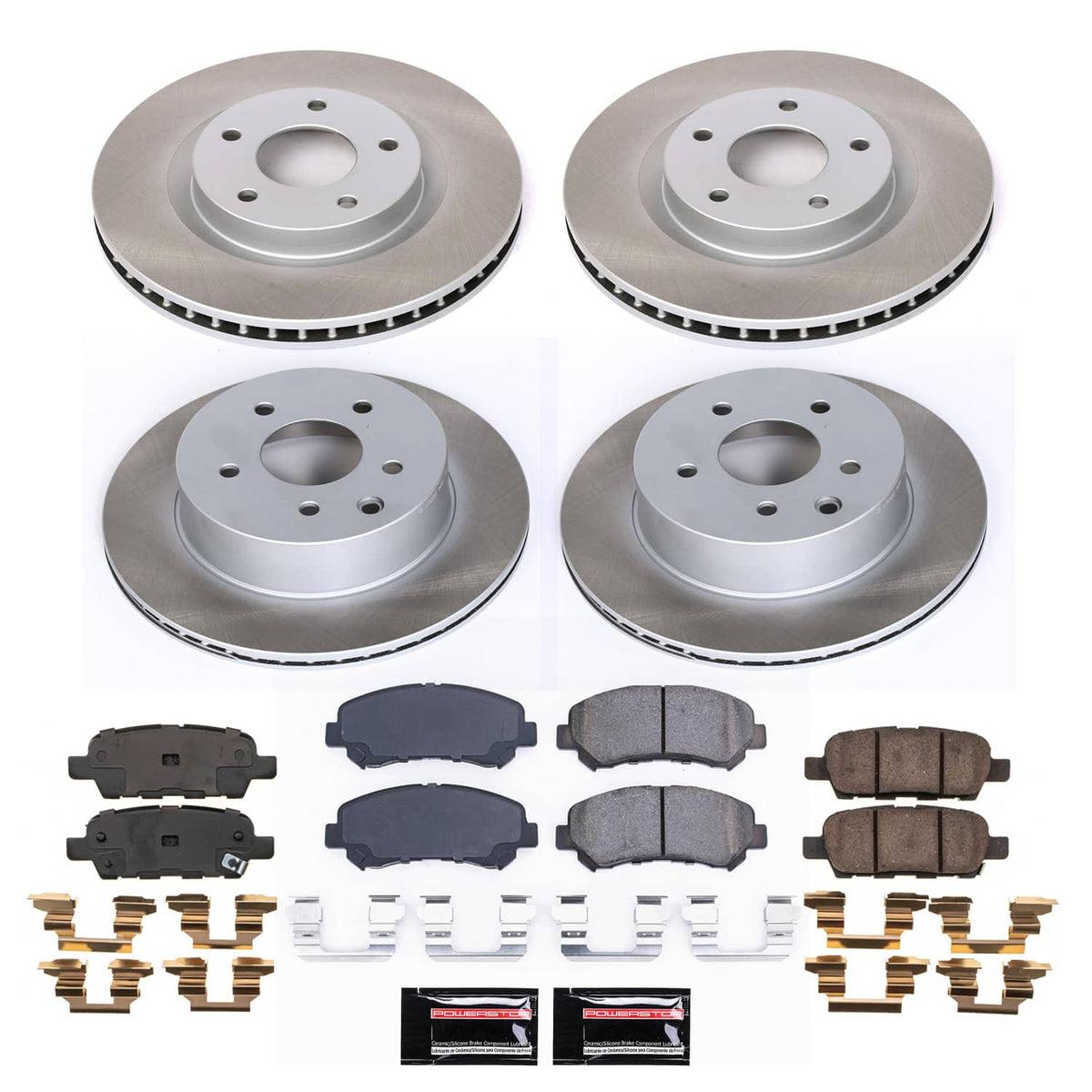 Power Stop 08-13 Nissan Rogue Front and Rear Semi-Coated Rotor Kit