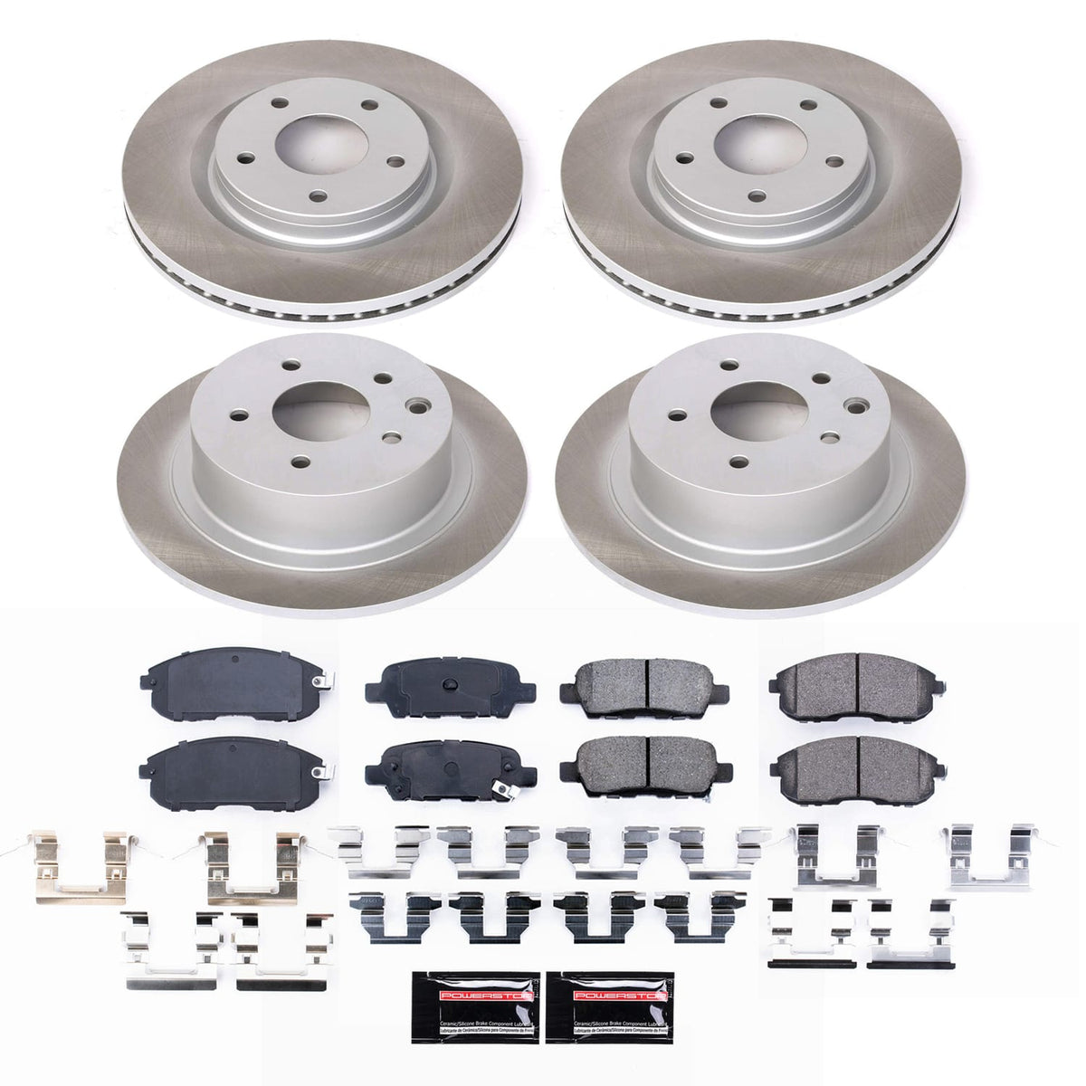 Power Stop 11-17 Nissan Juke Front and Rear Semi-Coated Rotor Kit