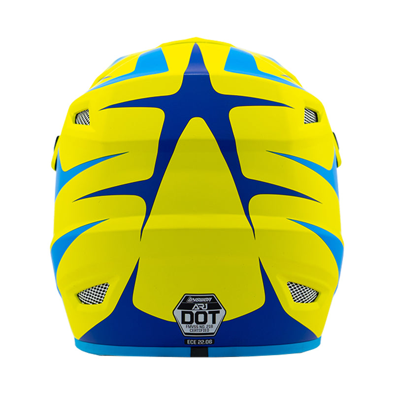 Answer 26 AR1 Mototown Helmet Matte Hyper Acid/Cyan/Dark Blue - Small