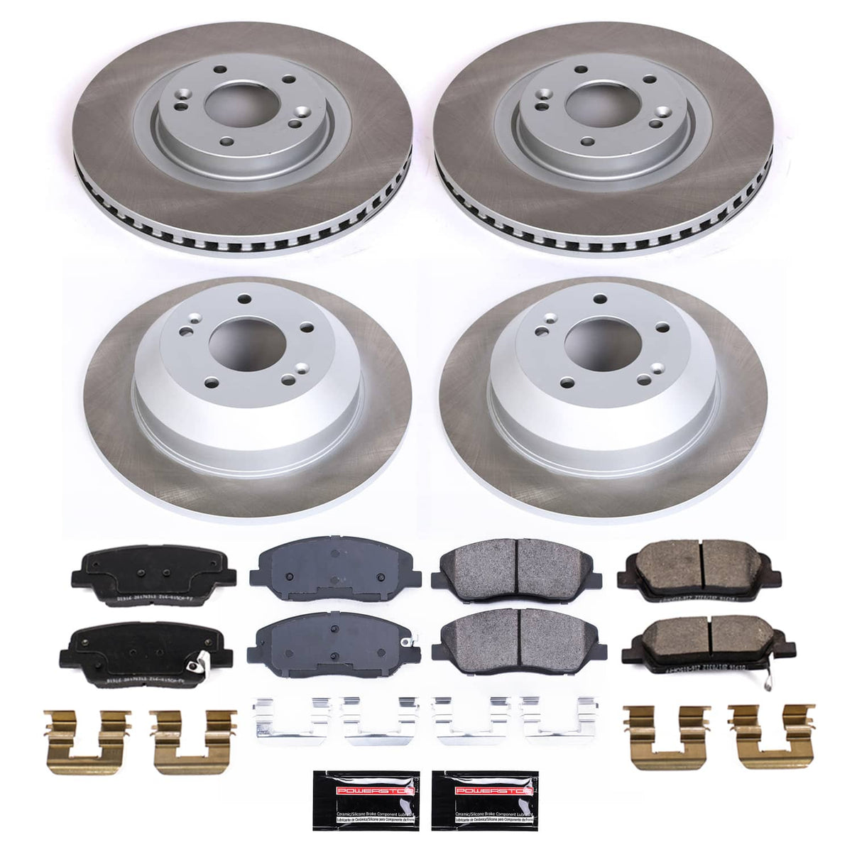 Power Stop 13-16 Hyundai Santa Fe Front and Rear Semi-Coated Rotor Kit