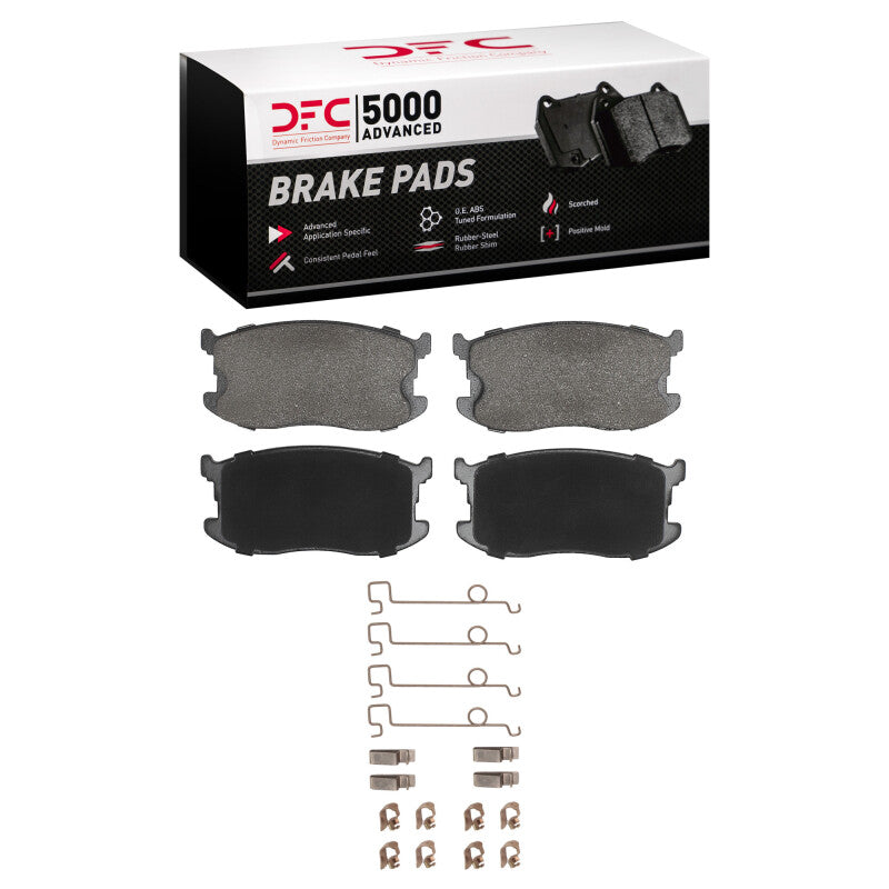 DFC 85-89 Chevrolet SPECTRUM Front 5000 Advanced Semi Metallic Brake Pads and Hardware Kit