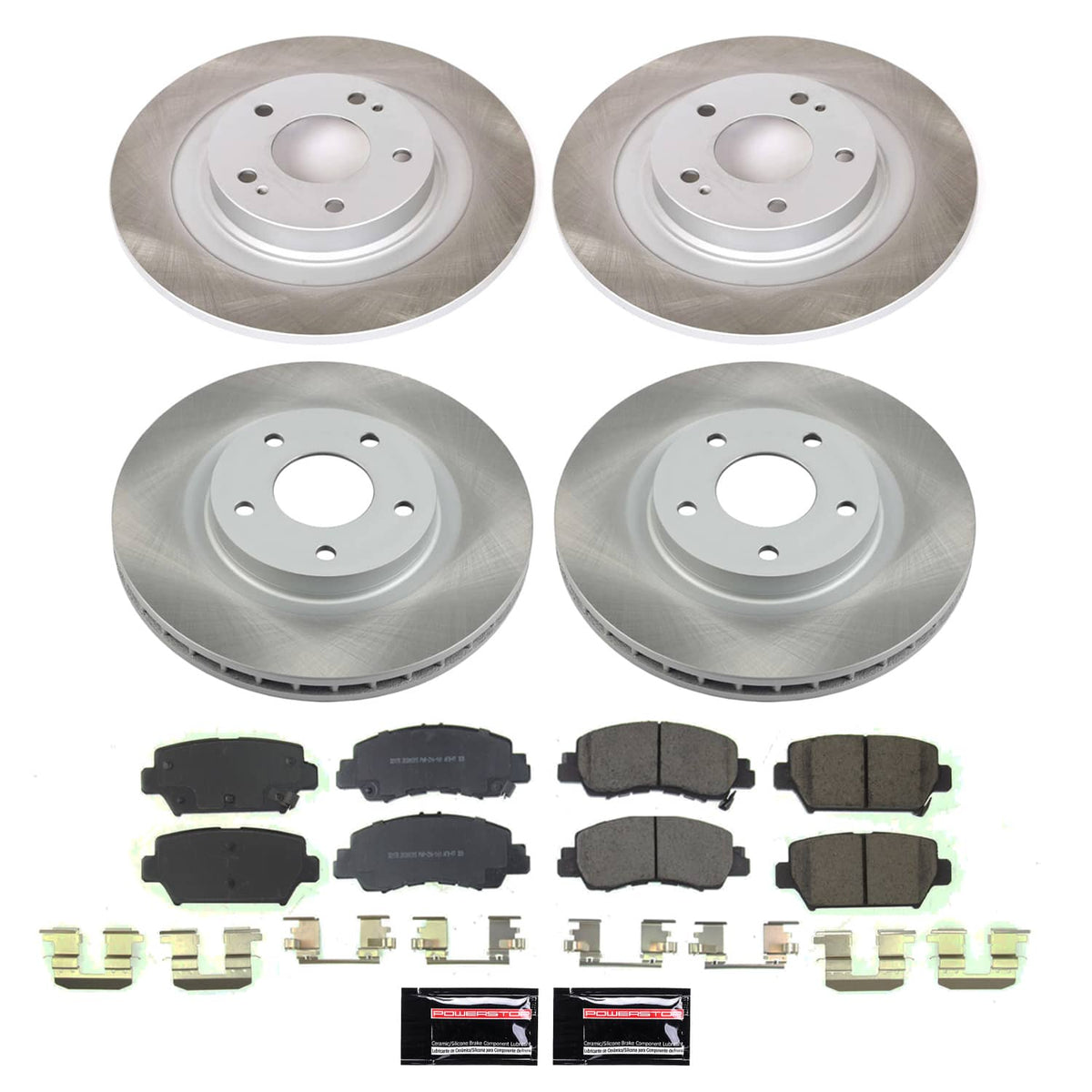 Power Stop 18-20 Mitsubishi Eclipse Cross Front and Rear Semi-Coated Rotor Kit