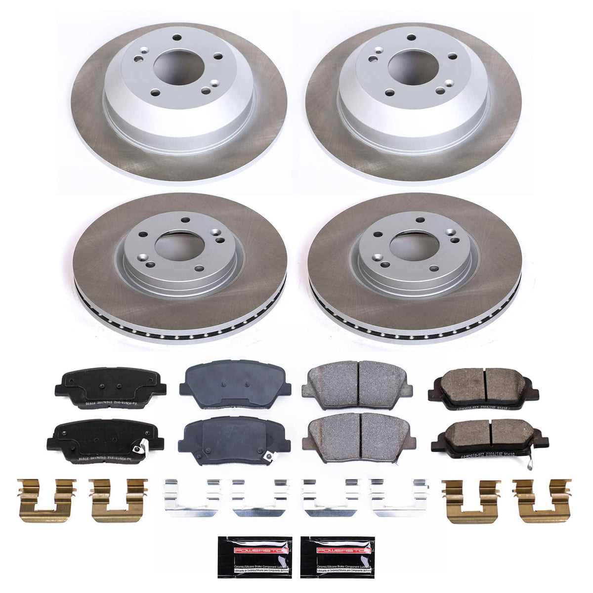 Power Stop 10-12 Hyundai Santa Fe Front and Rear Semi-Coated Rotor Kit