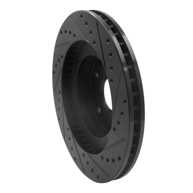 R1 92-97 Subaru SVX Front Left Drilled & Slotted Black Brake Rotor