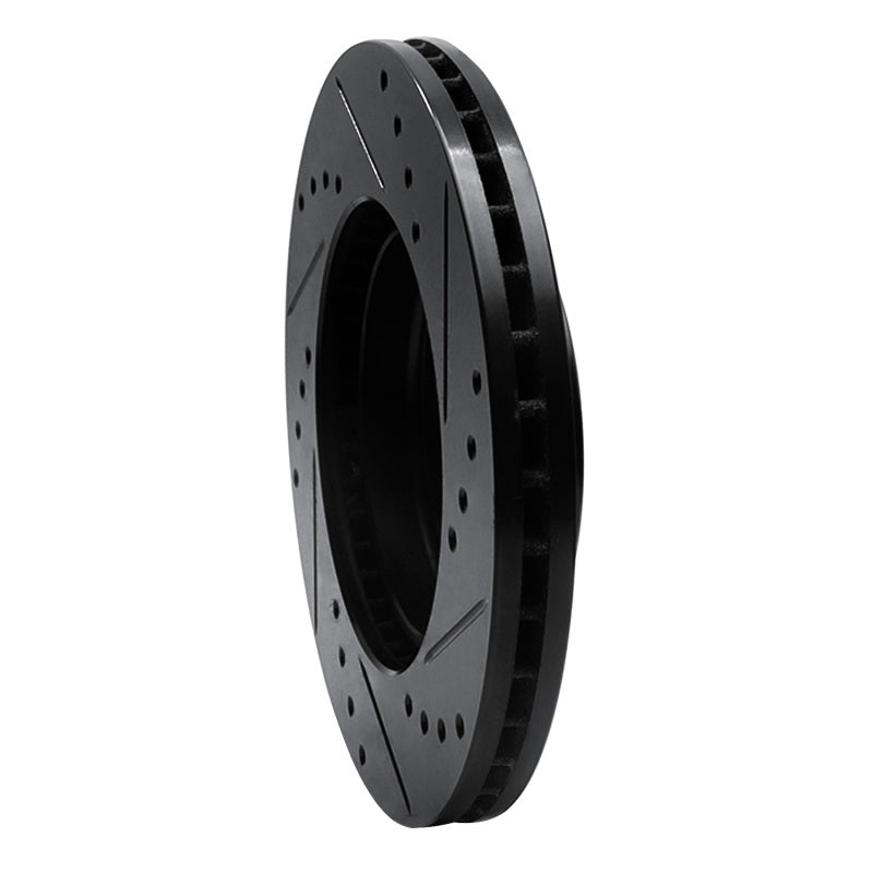 R1 00-02 Daewoo Nubira Front Left Drilled & Slotted Black Brake Rotor