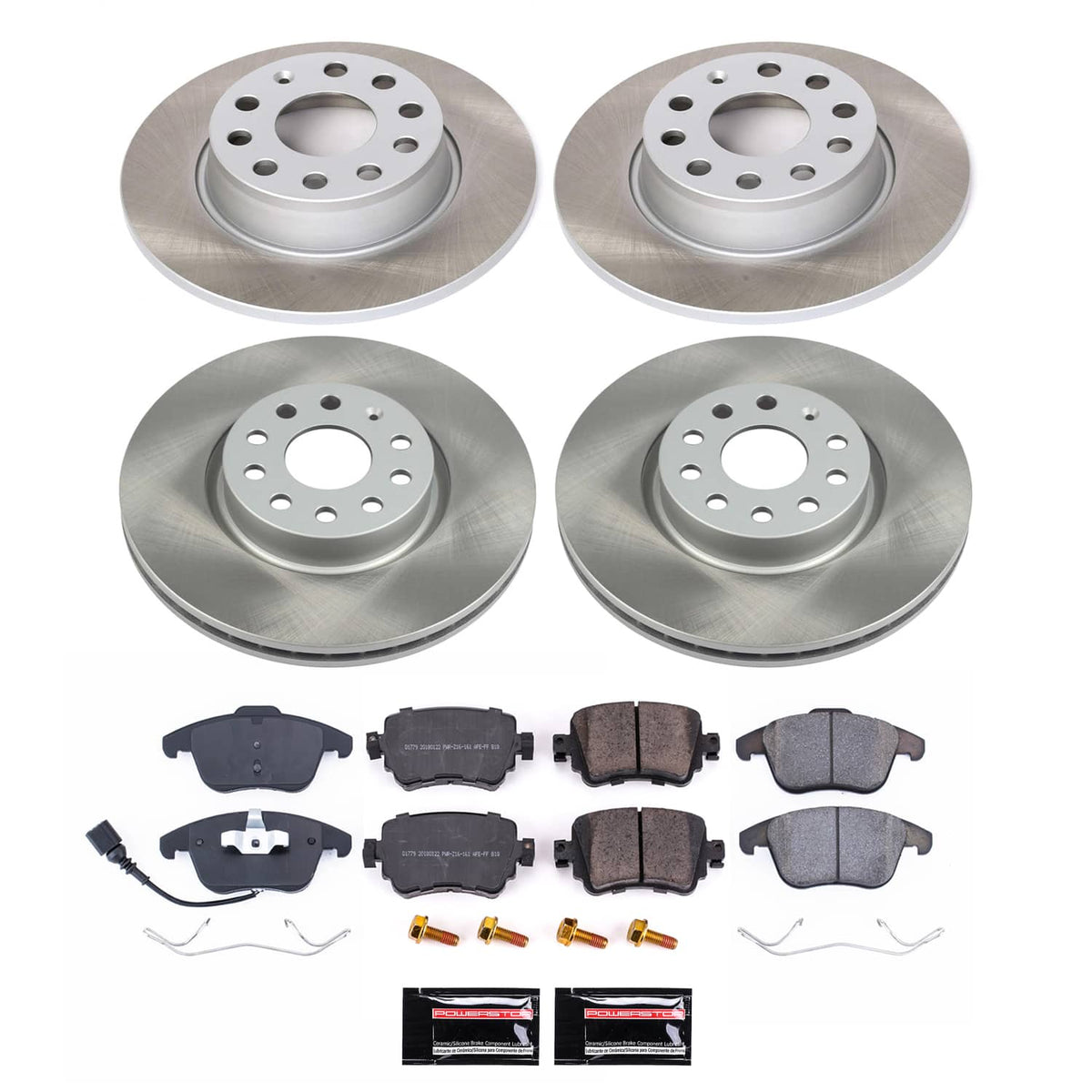 Power Stop 15-20 Volkswagen Passat Front and Rear Semi-Coated Rotor Kit