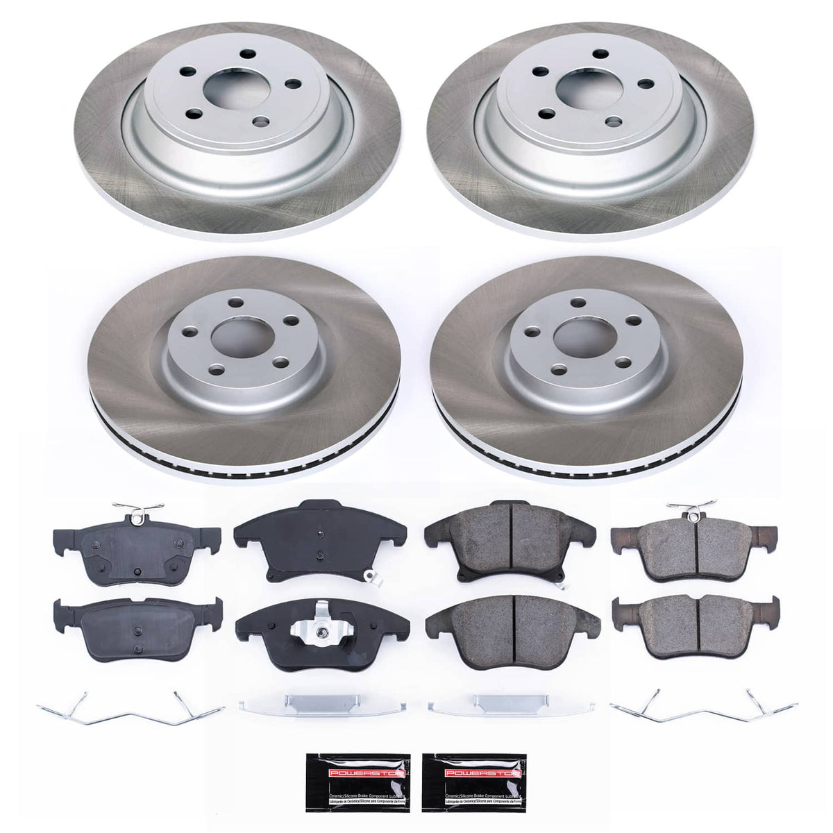 Power Stop 17-20 Lincoln MKZ Front and Rear Semi-Coated Rotor Kit